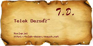 Telek Dezső névjegykártya